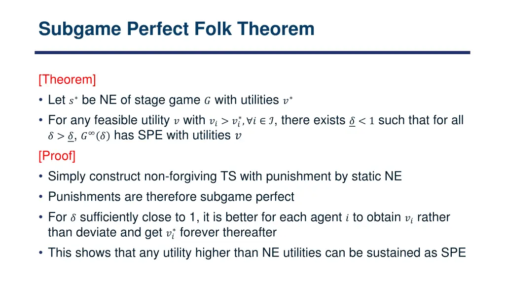 subgame perfect folk theorem