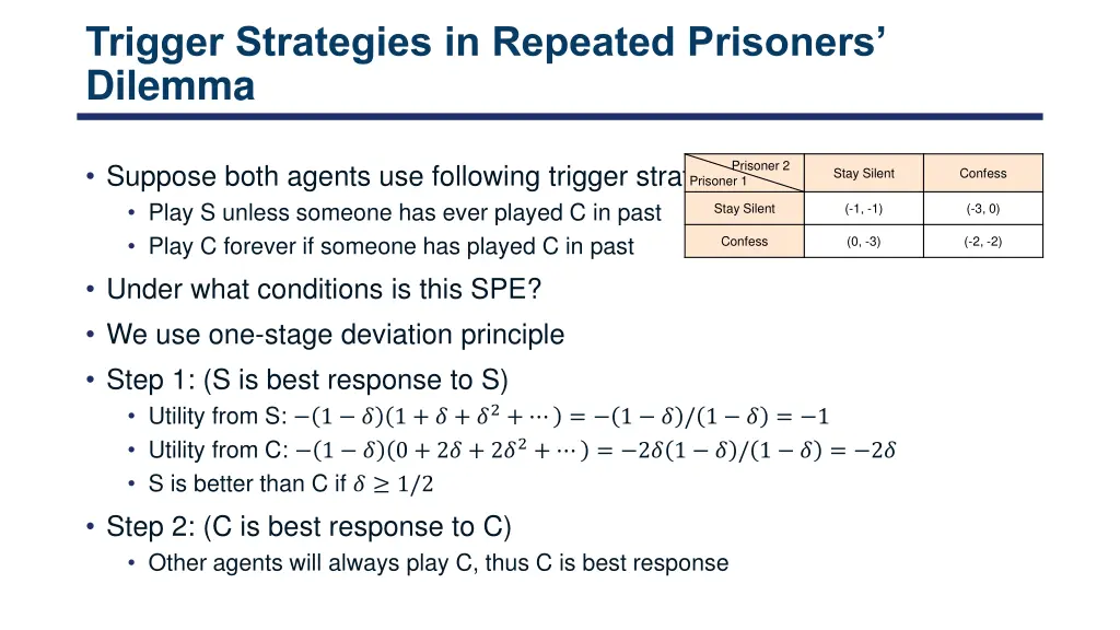 trigger strategies in repeated prisoners dilemma