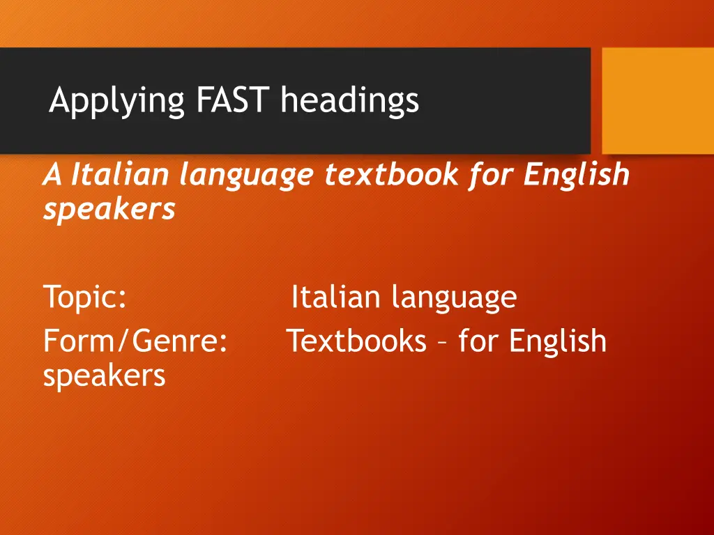 applying fast headings 3