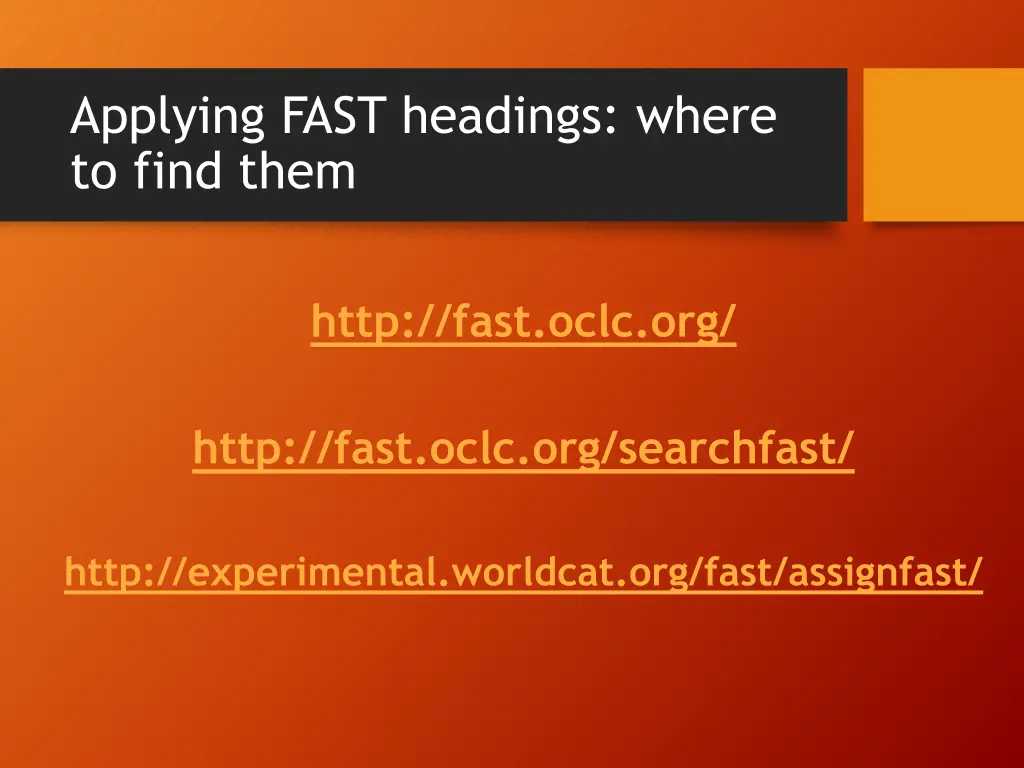 applying fast headings where to find them