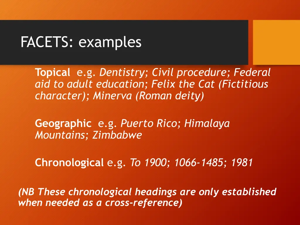 facets examples