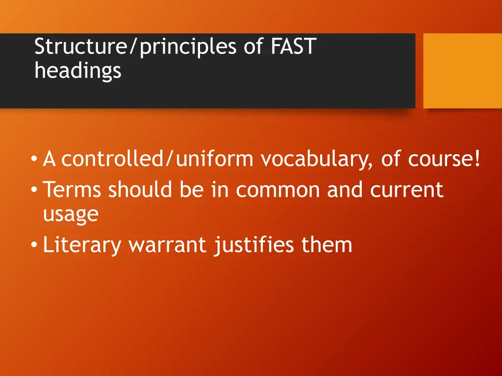 structure principles of fast headings