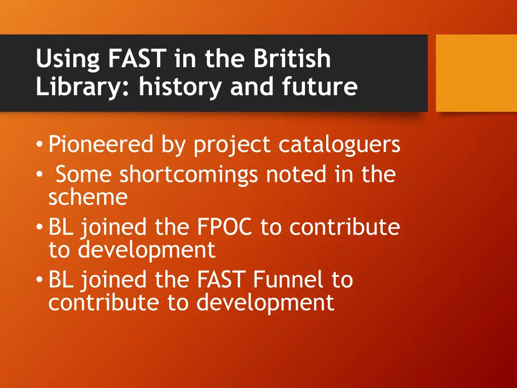 using fast in the british library history