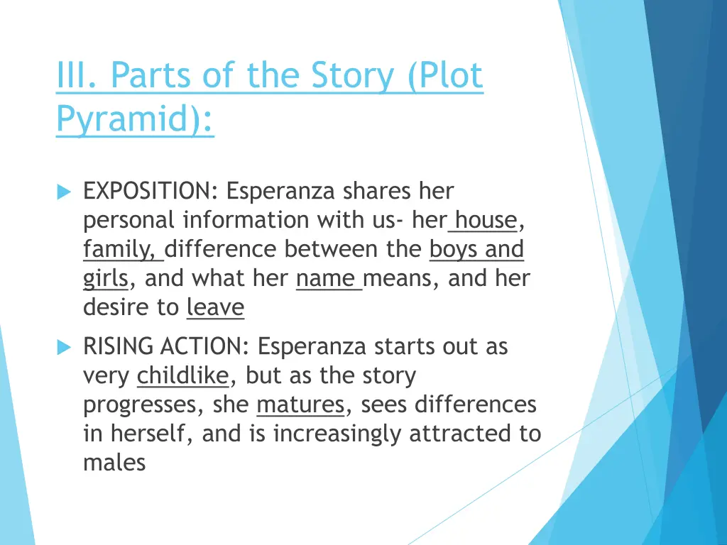 iii parts of the story plot pyramid