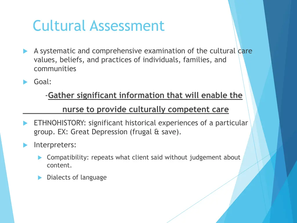 cultural assessment