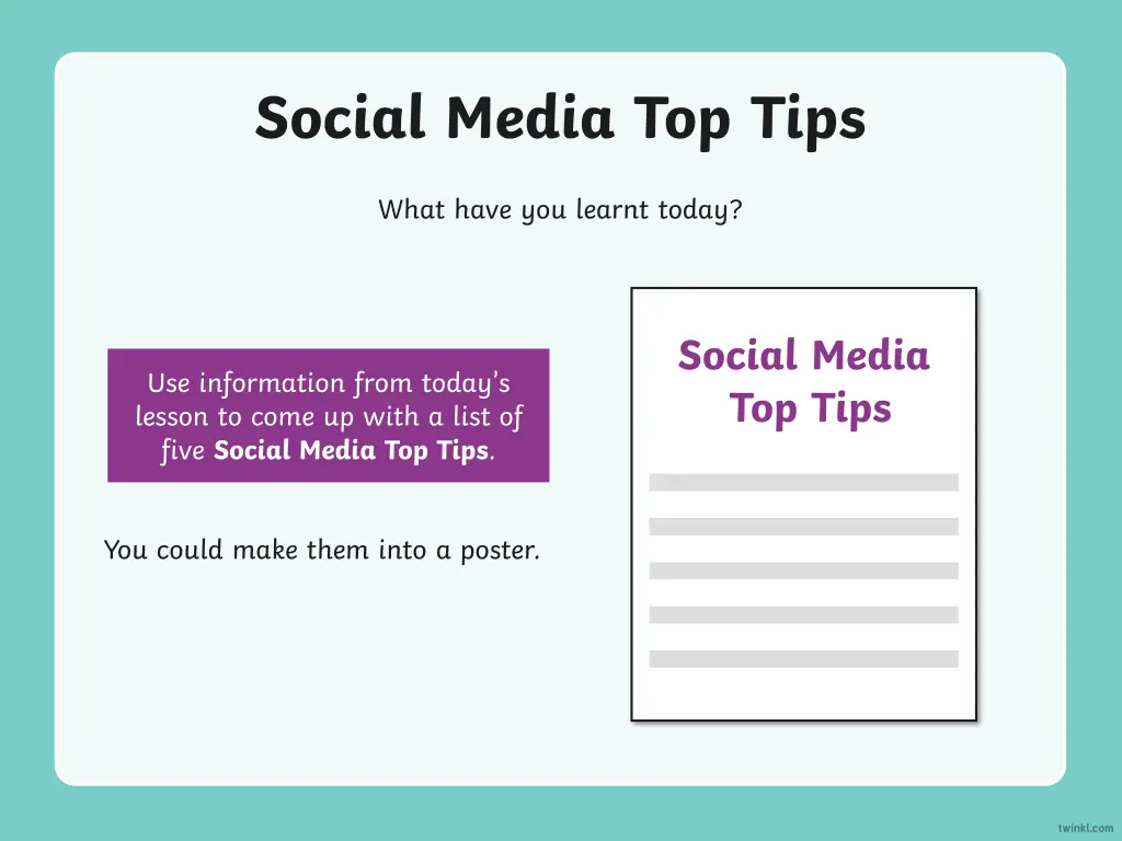 social media top tips