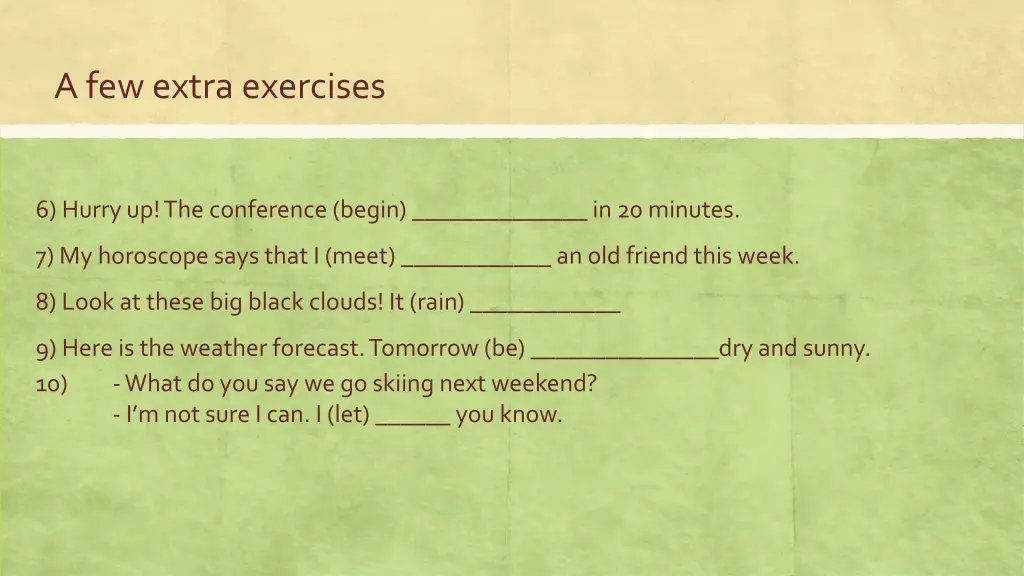 a few extra exercises 4