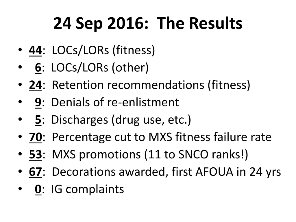 24 sep 2016 the results