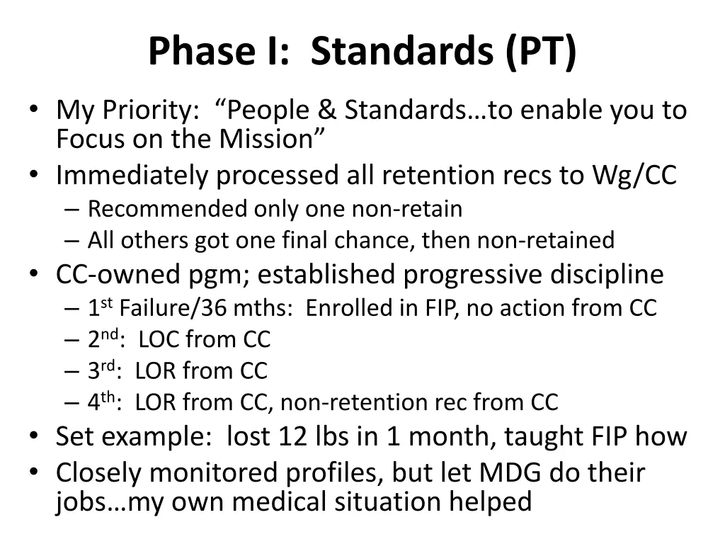 phase i standards pt