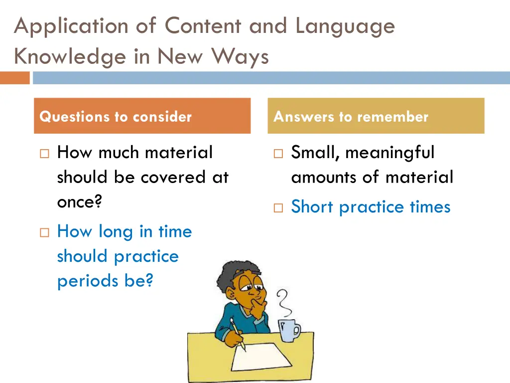 application of content and language knowledge