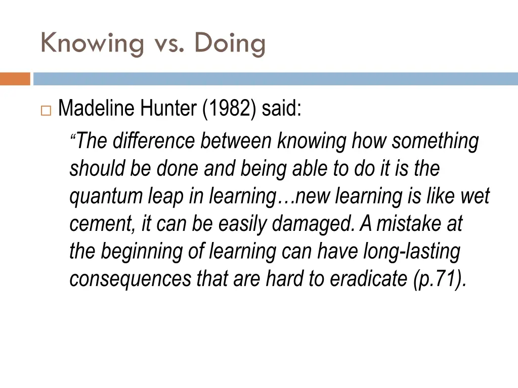 knowing vs doing