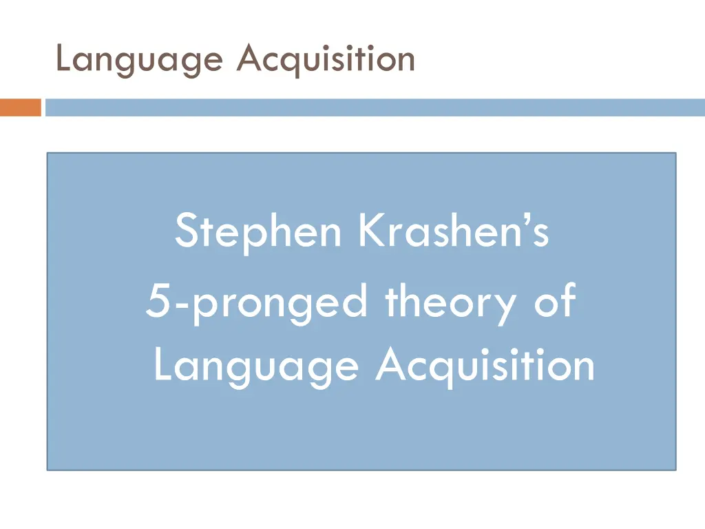 language acquisition