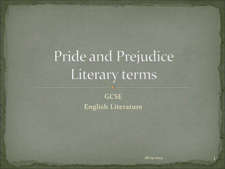 pride and prejudice literary terms