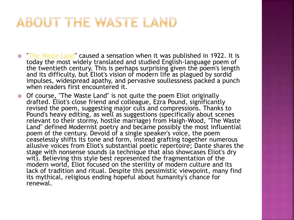 about the waste land