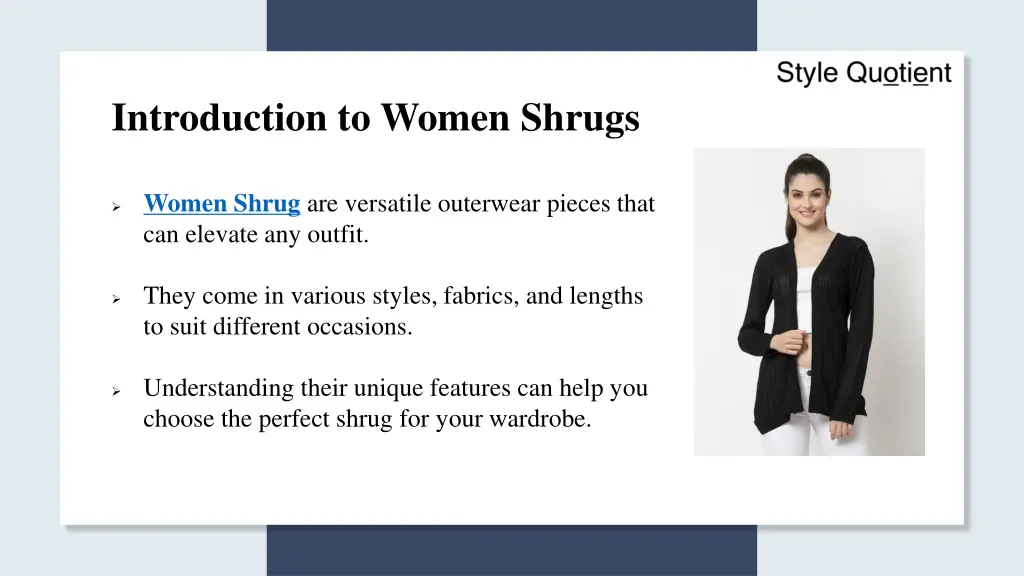 introduction to women shrugs