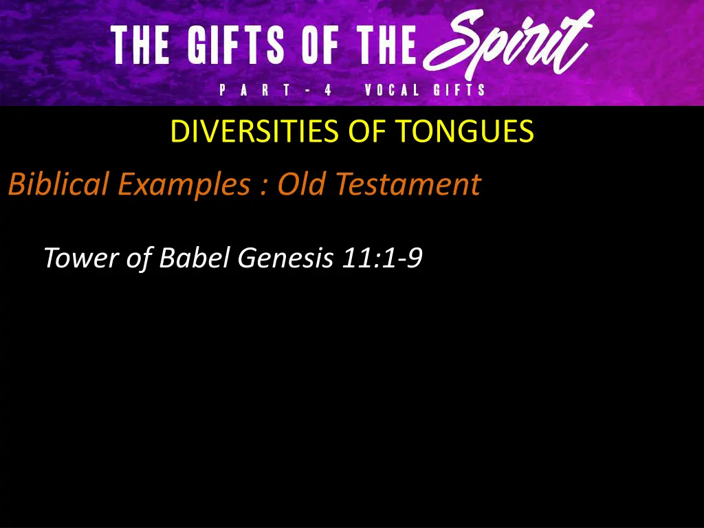 diversities of tongues 1