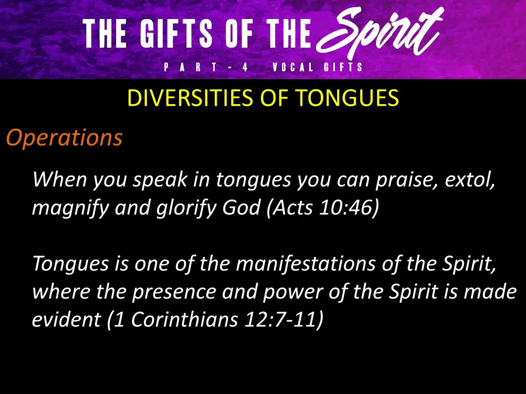 diversities of tongues 6