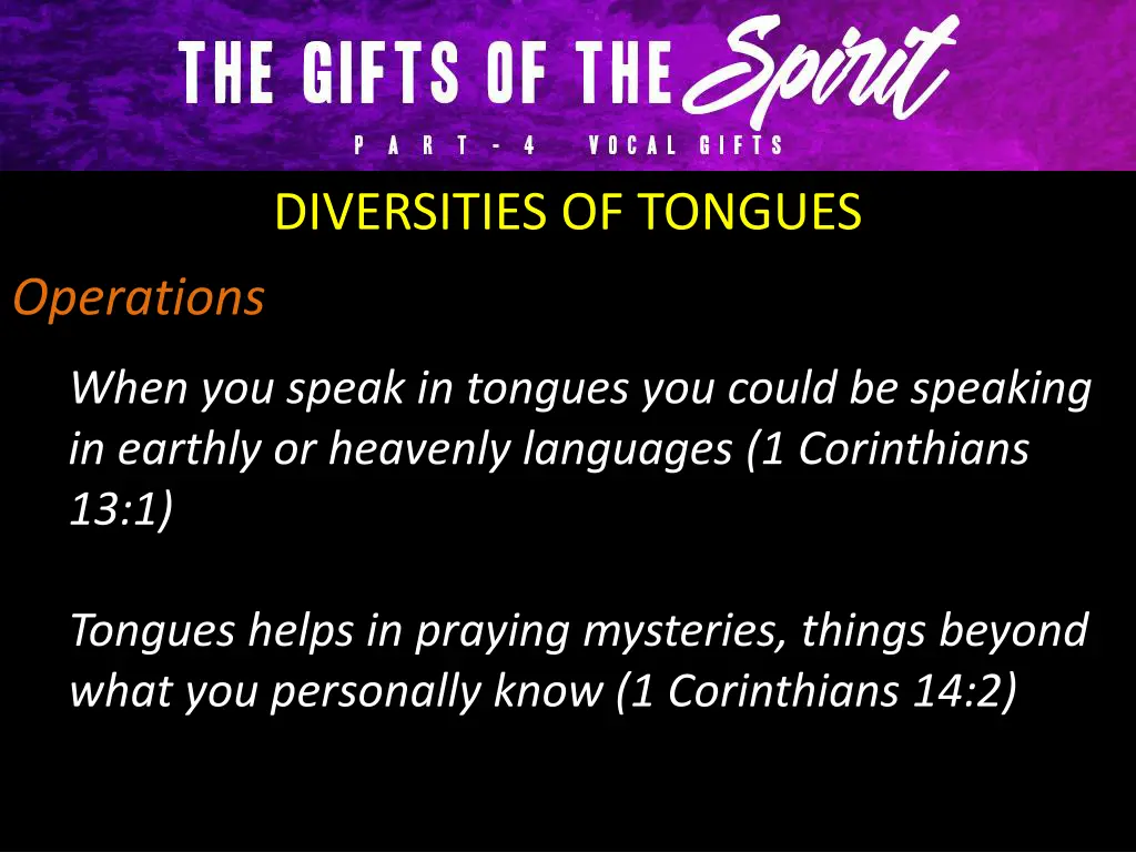 diversities of tongues 7