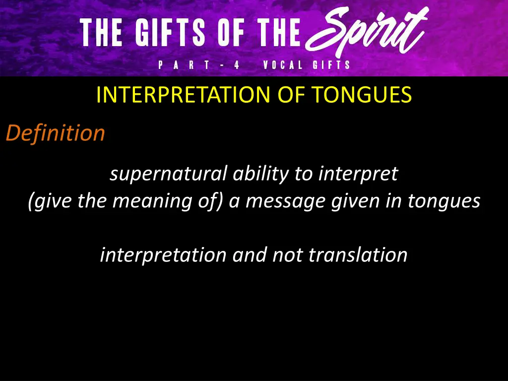 interpretation of tongues