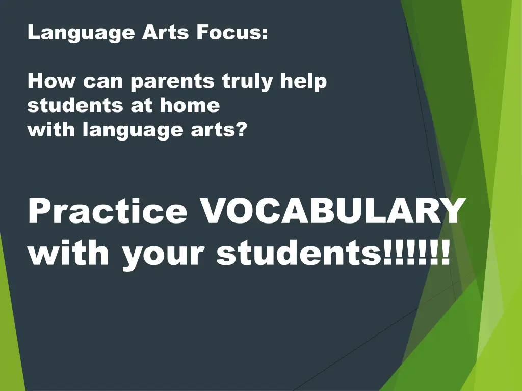 language arts focus