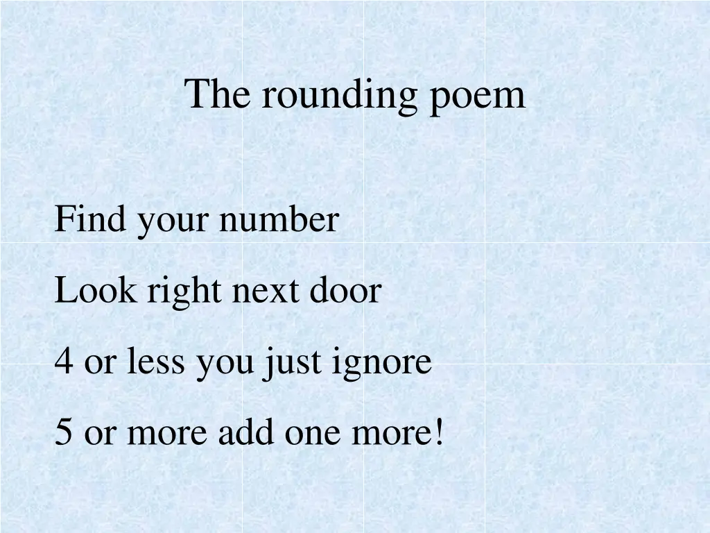 the rounding poem