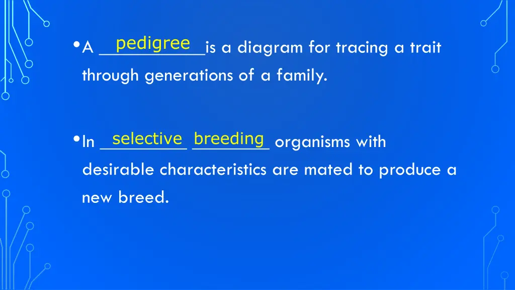 a is a diagram for tracing a trait through