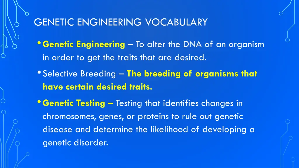 genetic engineering vocabulary