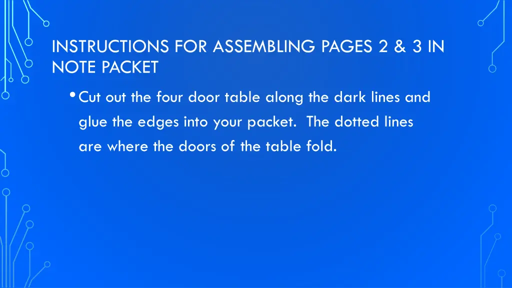 instructions for assembling pages 2 3 in note