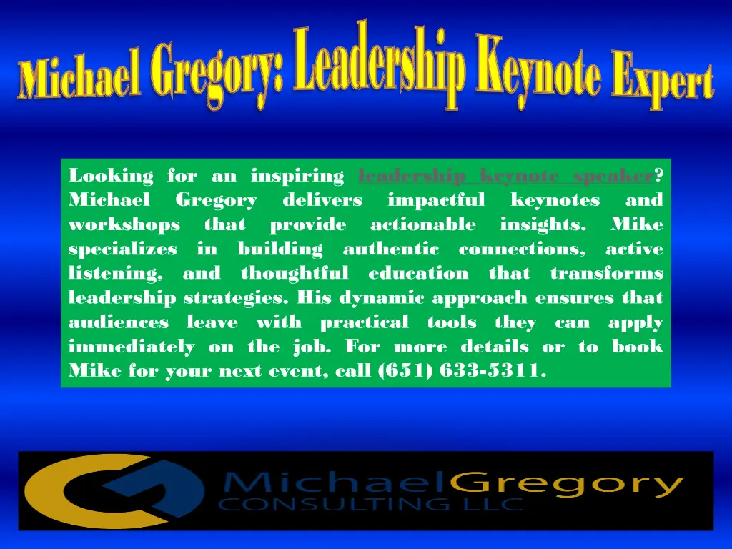 michael gregory leadership keynote expert michael 3