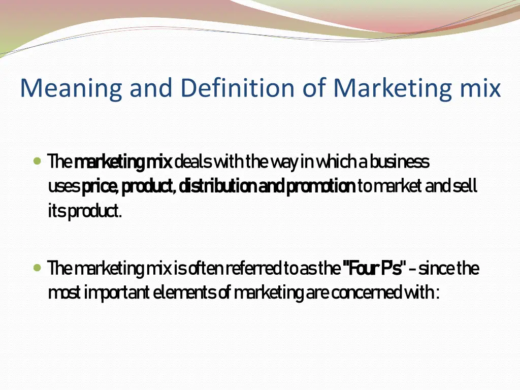 meaning and definition of marketing mix