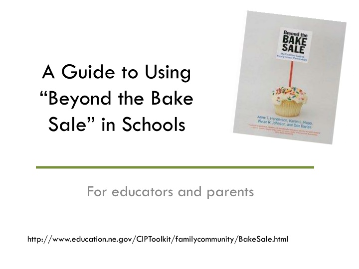 a guide to using beyond the bake sale in schools