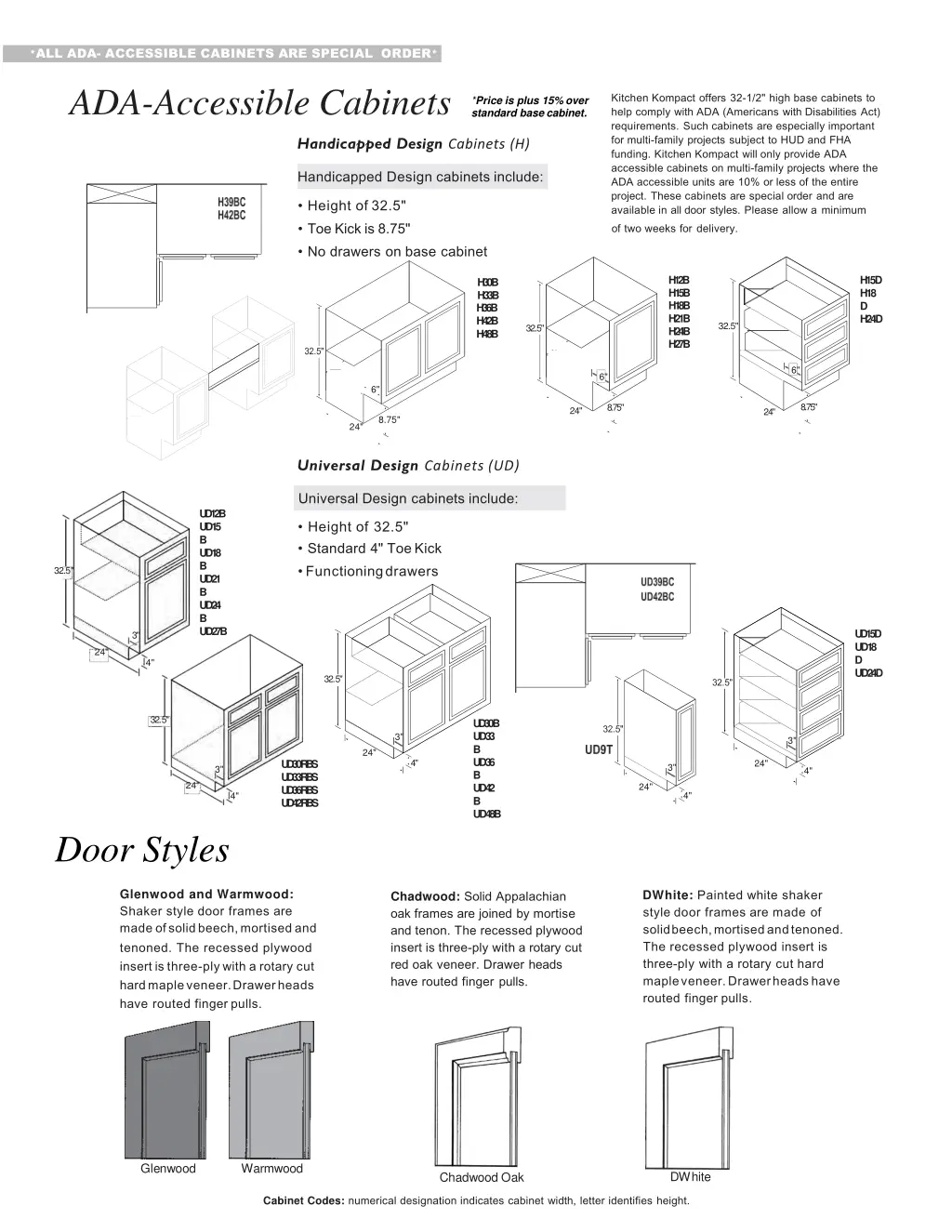 all ada accessible cabinets are special order