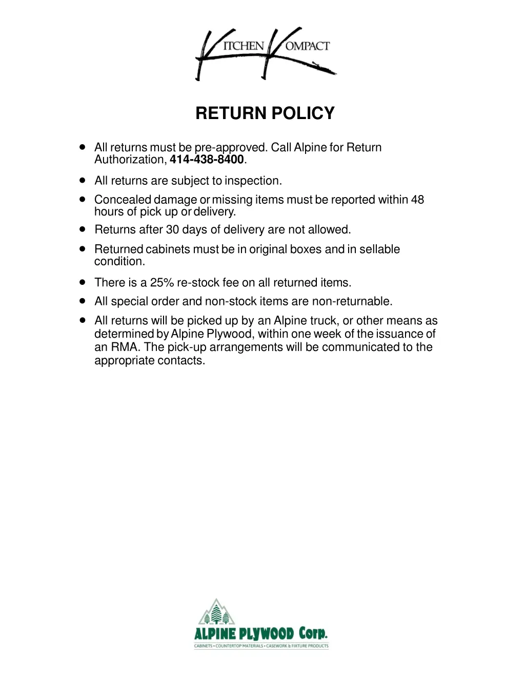 return policy