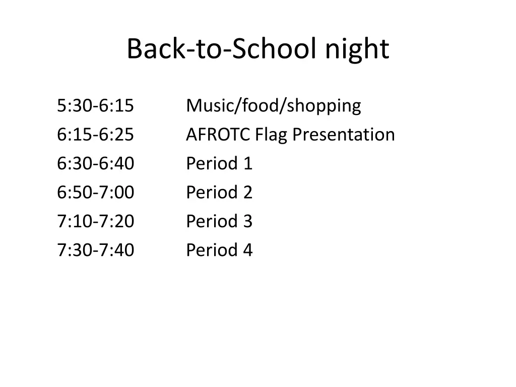 back to school night