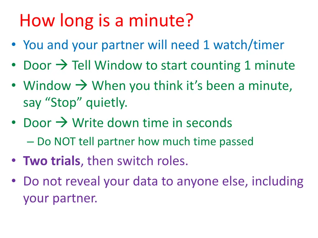 how long is a minute you and your partner will