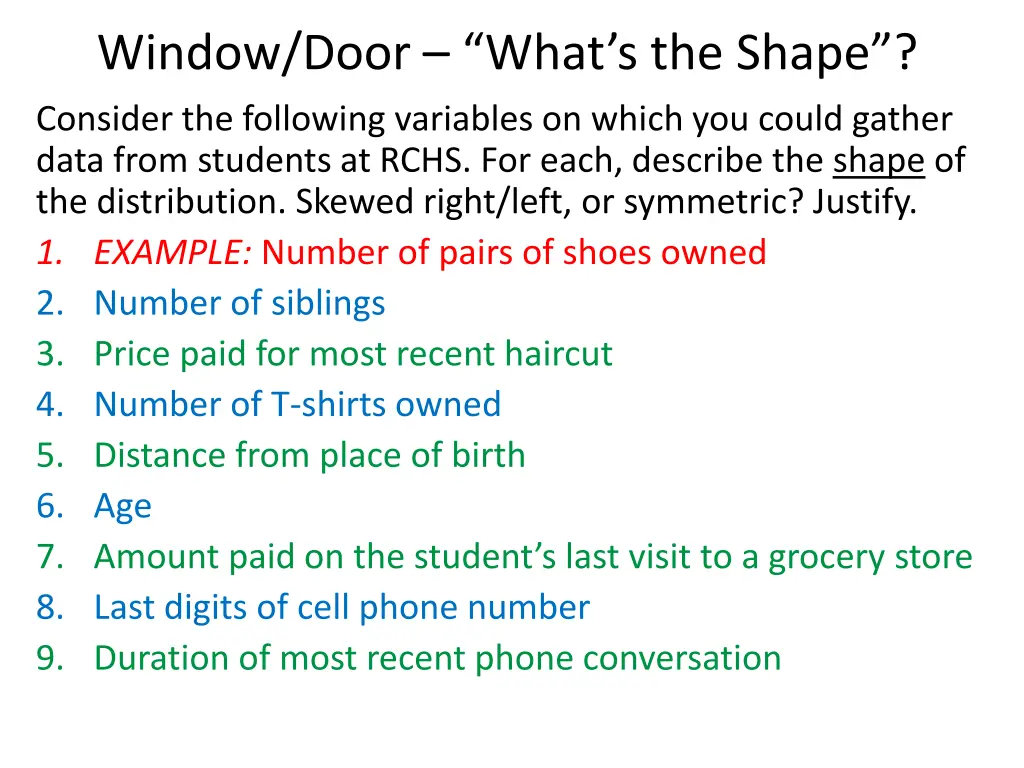 window door what s the shape consider