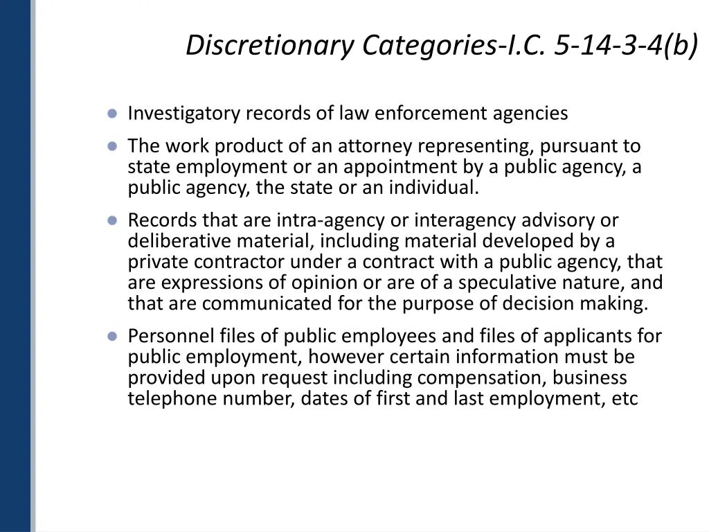 discretionary categories i c 5 14 3 4 b