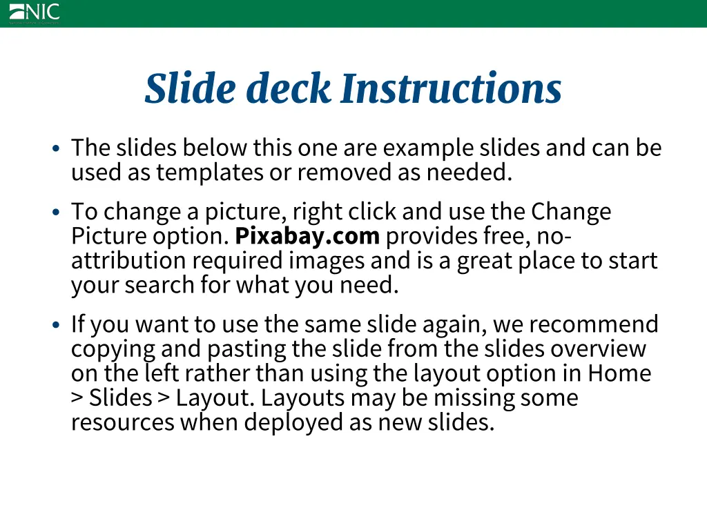 slide deck instructions