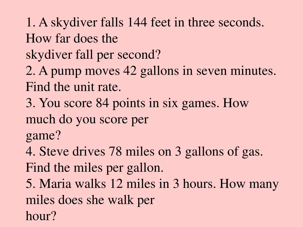 1 a skydiver falls 144 feet in three seconds