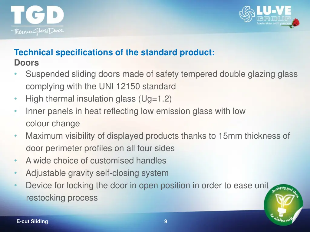 technical specifications of the standard product