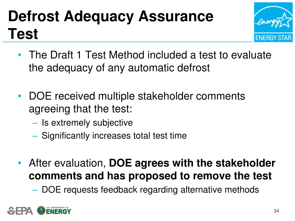 defrost adequacy assurance test