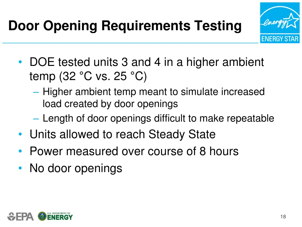 door opening requirements testing 3