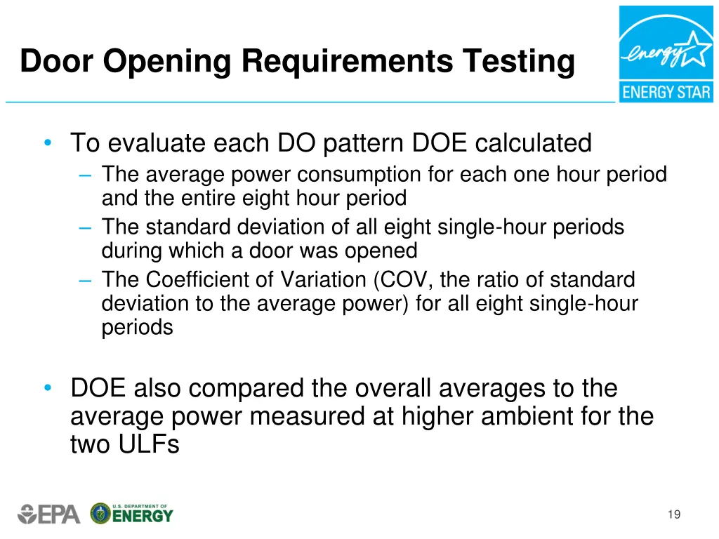 door opening requirements testing 4