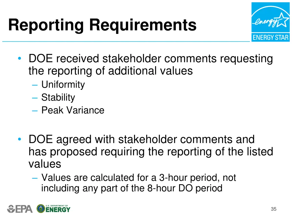 reporting requirements