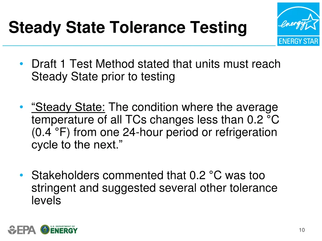 steady state tolerance testing