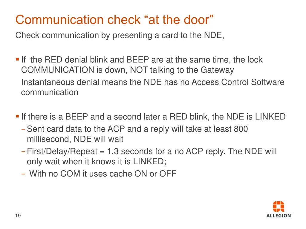 communication check at the door check