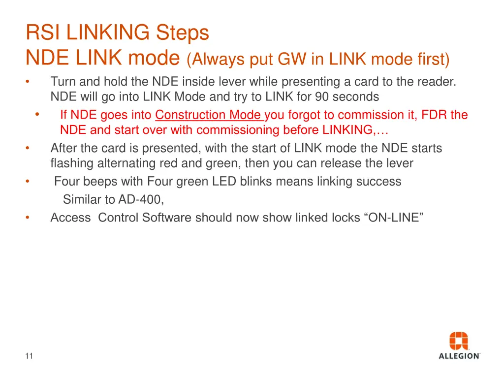 rsi linking steps nde link mode always