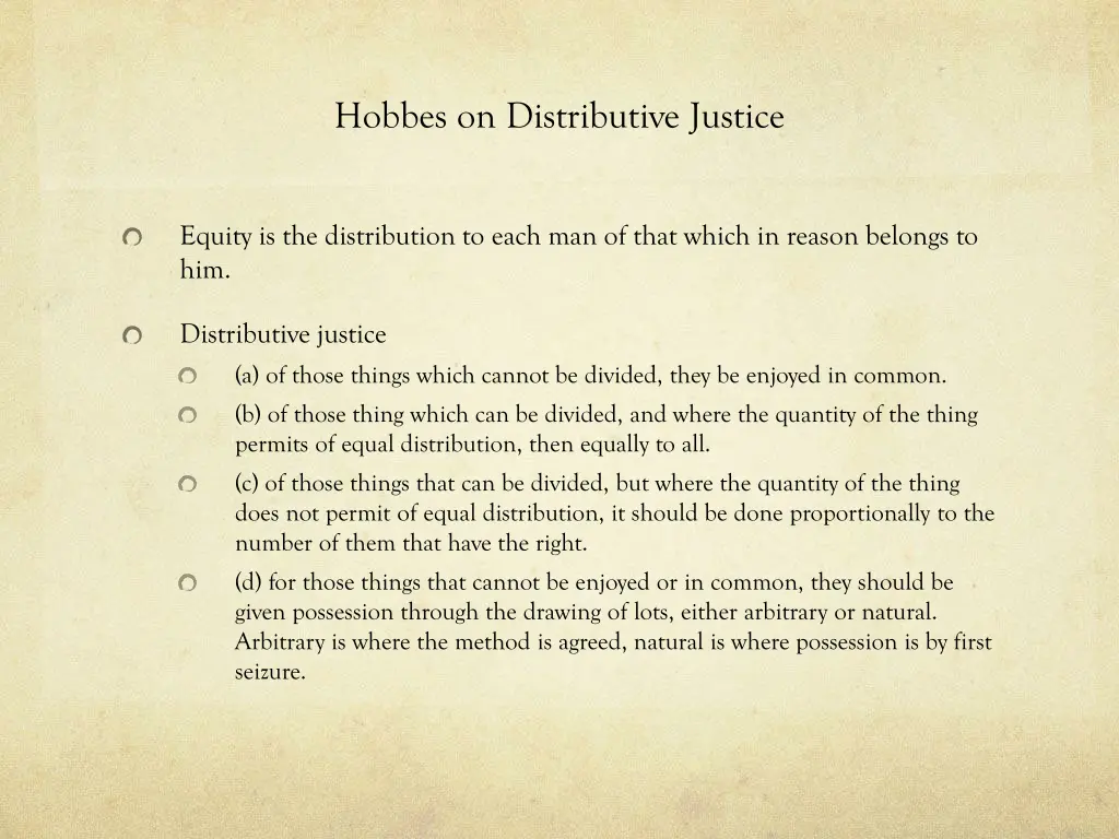 hobbes on distributive justice