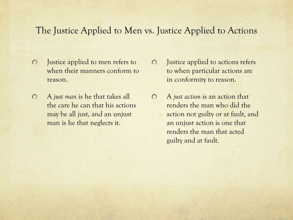 the justice applied to men vs justice applied