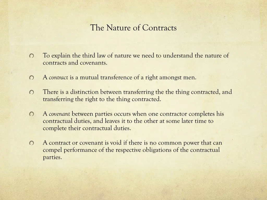 the nature of contracts